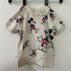Disney Mickey Mouse Short Sleeve Sweatshirt‎ By Junk Food Sz 5T